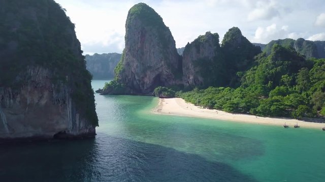 Aerial of Railay Beach Krabi - Thailand 015