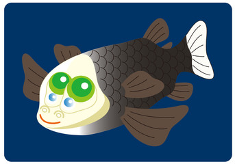 デメニギス Barreleye 深海魚 キャラクター イラスト