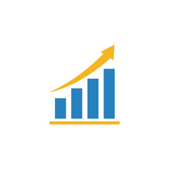 Growing graph icon. Growing graph vector icon. Infographic icon. Bar Chart symbol Vector. for web and mobile