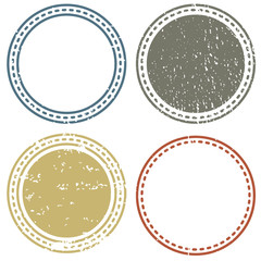 A Blank Circle hipster postal stamps set.illustration vector