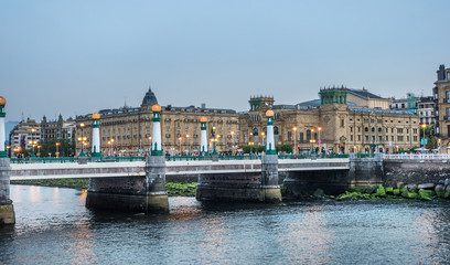 Zurriola bridge in San Sebastian Spain
