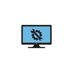 Computer repair vector , computer service icon symbol vector