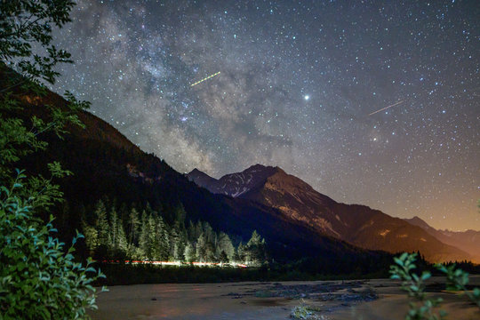 Sternenhimmel &uuml;ber den Lechtaler Alpen