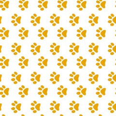 Vector seamless pattern with cat or dog,kitten or puppy footprints. Can be used for wallpaper,fabric, web page background, surface textures.