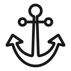 yacht anchor - minimal line web icon. simple vector illustration. concept for infographic, website or app.