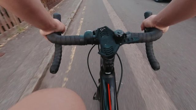 Commuter cycling with chest mounted action camera