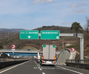 big highway sign in Italy