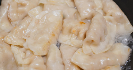 Fry meat dumpling at home
