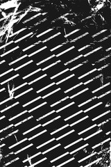 Grunge pattern with geometric stripes. Vertical black and white backdrop.