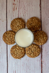 oatmeal cookies lay on the table