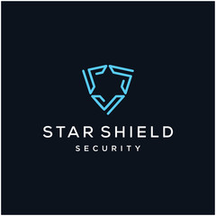 digital shield security vector icon logo design