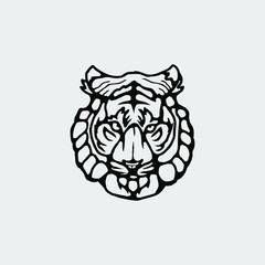 Tiger Head Vintage Logo. Vector