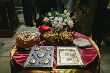Fototapeta na wymiar Orthodox Church Wedding Ceremony