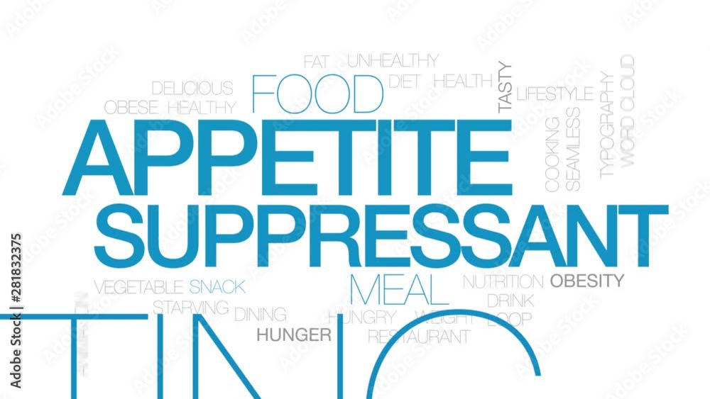 Canvas Prints Appetite suppressant animated word cloud. Kinetic typography.