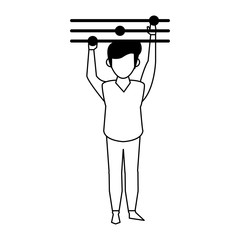 man avatar body faceless cartoon in black and white