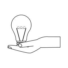 lighbulb energy idea light cartoon in black and white