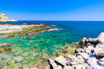 Bay with beautiful blue Water at Crete, Greece