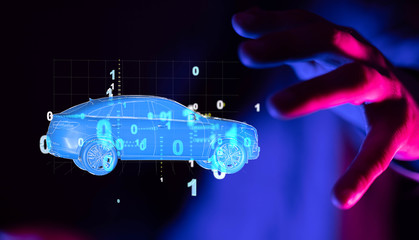 digital car technology smart in virtuel room