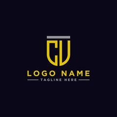 Inspiring logo designs for companies from the initial letters logo icon CV. -Vector
