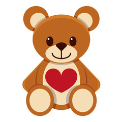 Obraz na płótnie Canvas Vector cute kawaii teddy bear colorful isolated