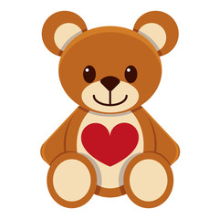 Vector cute kawaii teddy bear colorful isolated