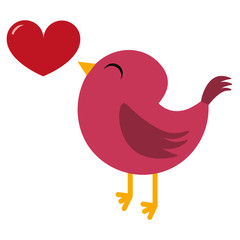 Vector cute kawaii bird colorful isolated