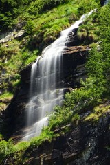 A waterfall in the Italian Alps near the town of Macugnaga - July 2019.