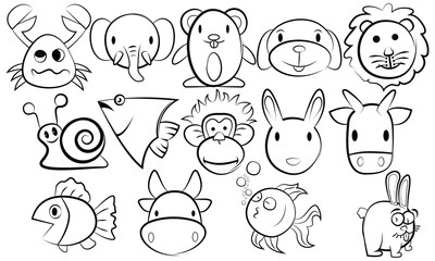 pictures or sketches of animals that live in nature