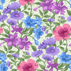Seamlessly repeating spring floral pattern