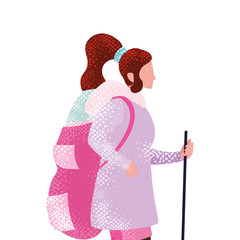 woman with backpack hiking wanderlust