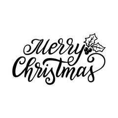 Merry Christmas text. Vector typography