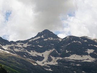 Obraz na płótnie Canvas The Alps with its woods and glaciers near Monte Rosa and the town of Macugnaga, Italy - July 2019.