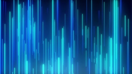 Abstract directional neon lines geometric background. Data flow. Optical fiber. Explosion star. Seamless loop 4k motion effect. Blue modern light spectrum, fluorescent ultraviolet light.