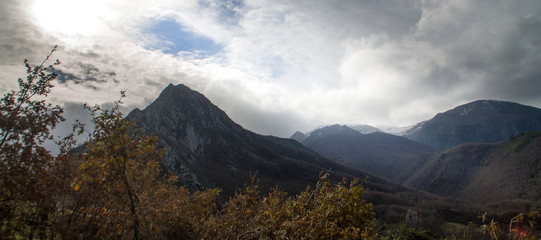 Landscape of a mountain in a cloudy day 