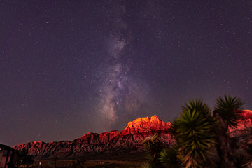 Red rock canyon milky way - Powered by Adobe