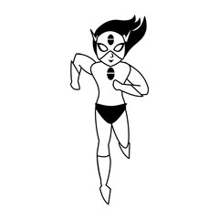super hero comic retro cartoon in black and white