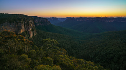blue hour at govetts leap lookout, blue mountains, australia 45