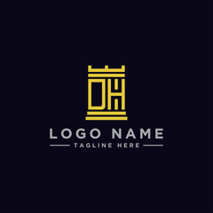 logo design inspiration for companies from the initial letters of the DH logo icon. -Vector