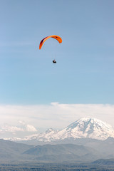 Fototapeta na wymiar paraglider near mountain 2