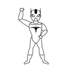 super hero comic retro cartoon in black and white