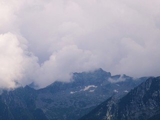 The Alps with its woods and glaciers near Monte Rosa and the town of Macugnaga, Italy - July 2019.