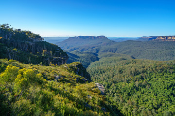 Fototapeta na wymiar cliff view lookout, blue mountains national park, australia 1
