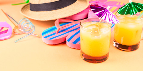 Vacation on the beach concept with summer cocktail