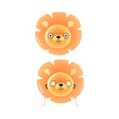 African kid lion king mask, yellow color