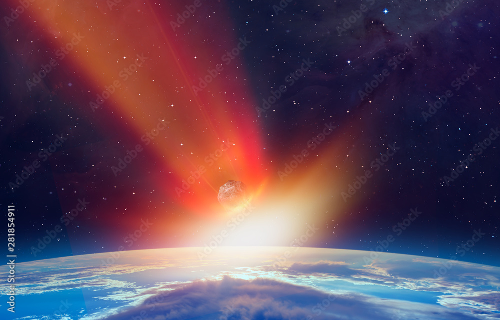 Poster a asteroid (meteor) passing too near to earth 
