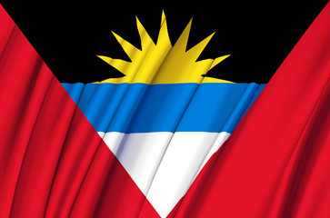 Antigua And Barbuda waving flag illustration.