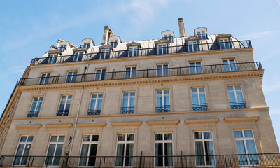 Parisian European building, upper part 