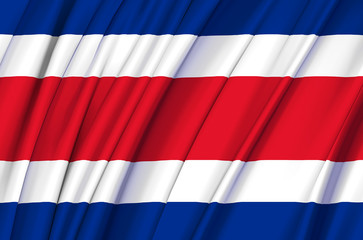 Costa Rica waving flag illustration.