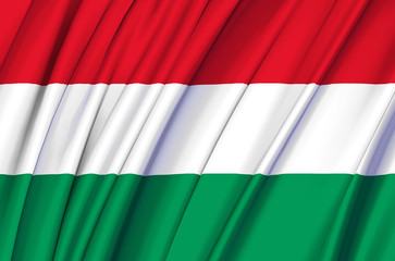 Hungary waving flag illustration.