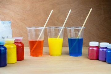 Mixing color epoxy resin in plastic cup
